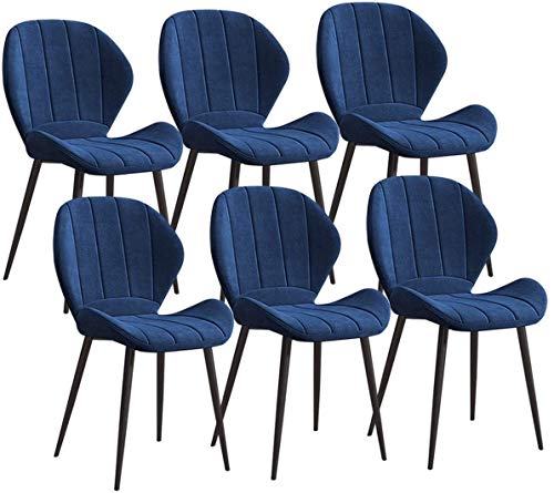 Modern Kitchen Dining Room Chairs Set Of 6 Velvet Dining Chairs Soft Seat With Black Metal Legs Kitchen Chairs For Kitchen Restaurant Modern Offi