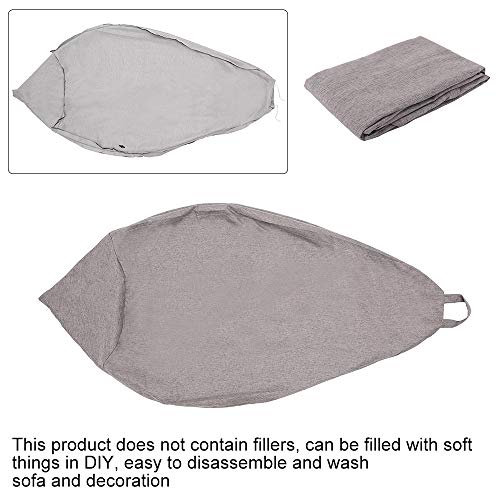 Dandelionsky NO Filling Classic Bean Bag Chair Sofa Cover, Lazy Lounger Large Bean Bag Storage Chair Cover for Adults and Kids,Grey - 100x120cm