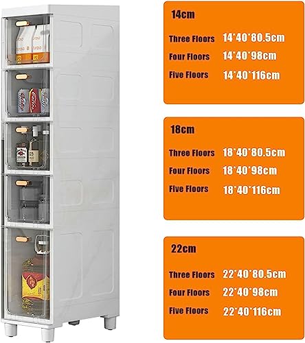 Plastic Drawers Dresser with 3/4/5 Drawers, Drawer Mobile Storage Cabinet, Small Bathroom Storage Cabinet for Small Spaces, Slim Toilet Paper Sto