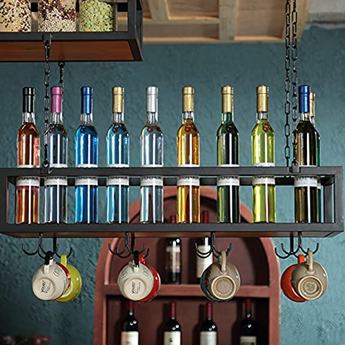 Industrial Style Bar Hanging Wine Rack, Iron Wine Holder, Upside-down Wine Glass Wine Storage Shelf, Bar Hanger Ceiling Wine Hanger Organizer Rac