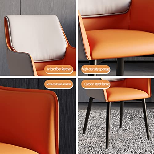 Kitchen Dining Room Furniture Chairs Modern PU Leather Dining Chairs with Armrests And High Back Padded Soft Seat for Office Lounge Dining Kitche