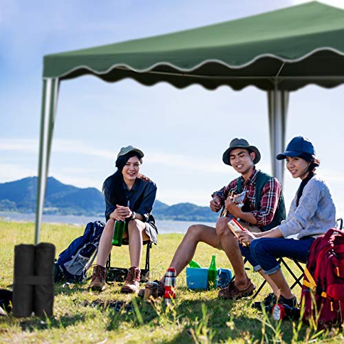 Relaxdays Gazebo Weights, Pack of 4, Outdoor Weight Bags, Fillable with Sand & Gravel, Tent Anchor, 10 kg per Leg, Black