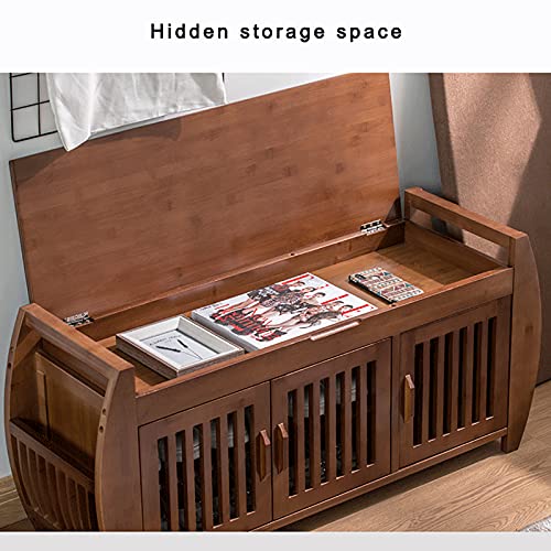 shoe storage bench ottoman Storage Benches Solid Wood Shoe storage Bench With Magazine Holder,Rustic Shoe Rack Bench Shoe Cabinet Shoe Organizer,