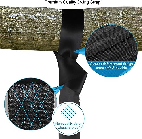 Temporaryt Hammock Straps (Set of 2), Hanging Straps 150cm With 2 Heavy Duty Safety Lock Carabiner Hooks & D-rings, Polyester Straps Perfect for