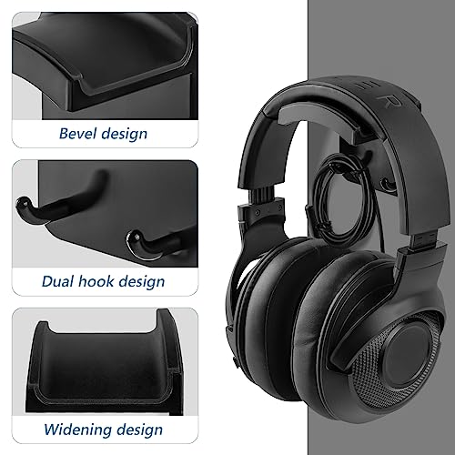 GEEKRIA Gaming Headset Headphone Hook Holder, Headphone Wall Mount Headset Holder, Headsets Hanger Compatible with Bose, Sony, Sennheiser, ATH, A