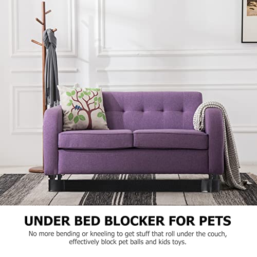 DOITOOL Toy Blocker for Under Couch Stop Things from Going Under Sofa Furniture Adjustable Gap Bumper Under The Bed Blocker for Pets Black