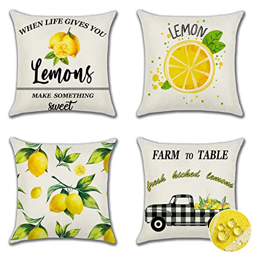 Ohok Outdoor Waterproof Cushion Covers 45x45 cm Pack of 4 Decorative Throw Cushion Covers Cushion Case for Sofa Couch Bed Living Room Indoor Outd