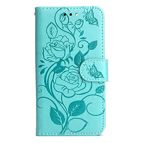 Thoankj iPhone SE 2022 2020 Case Shockproof, iPhone7/iPhone 8 Case for Women Roses Card Slots Magnetic Closure Kickstand Leather Flip Wallet Phon
