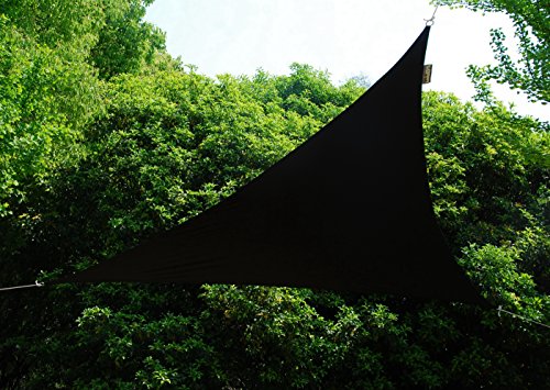 Kookaburra Waterproof Garden Sun Shade Sail Canopy in Black 98% UV Block (3m Triangle)