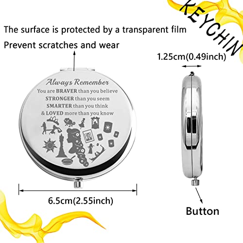 KEYCHIN Rapunzel Pocket Mirror Princess Tangled Fans Gifts Always Remember You are Braver Stronger Smarter Than You Think Compact Makeup Mirror f