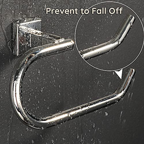 Sayayo Towel Ring Hand Towel Holder Wall Mounted, Towel Rail for Bathroom Kitchen, Toilet Paper Holder, SUS-304 Stainless Steel Polished Finished