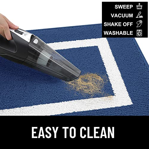 OLANLY Indoor Door Mat, 32x48, Non-Slip Absorbent Resist Dirt Entrance Rug, Machine Washable Low-Profile Inside Entry Door Rugs for Entryway, Nav