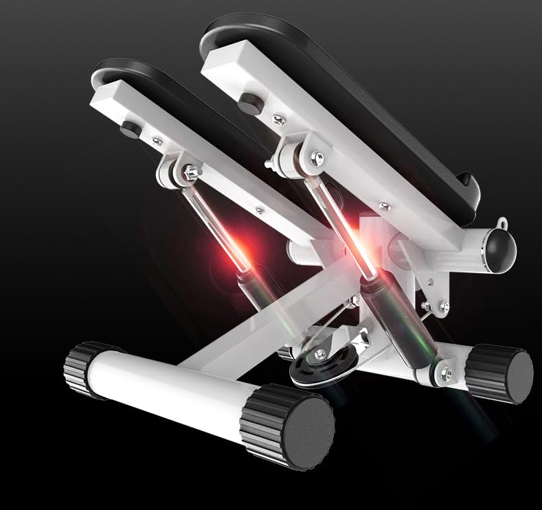 Nu & Moll Steppers for Exercise Stair Stepper with Resistance Bands, with 300LBS Loading Capacity, Hydraulic Fitness Stepper with LCD Monitor, Mi