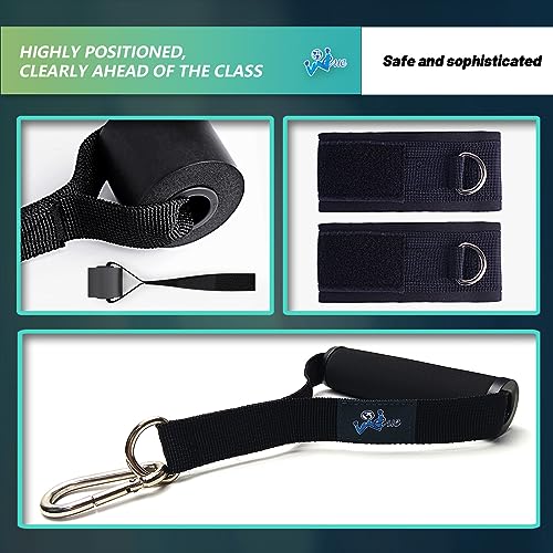 WEUE Resistance Band Safety Tube INVENTION Exercise Band for Fitness Workout Band with Handles for Men Women, Up to 150lbs with Foam Handles, Ank