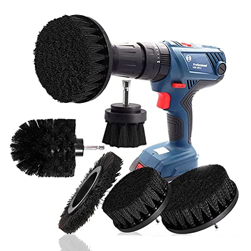 Brush Attachment Drill Set 5 Pieces Drill Brushes Attachment Cleaning Brush Rim Brush Scrubber Cleaning Brush Kit for Rims, Bathtub, Tiles, Kitch