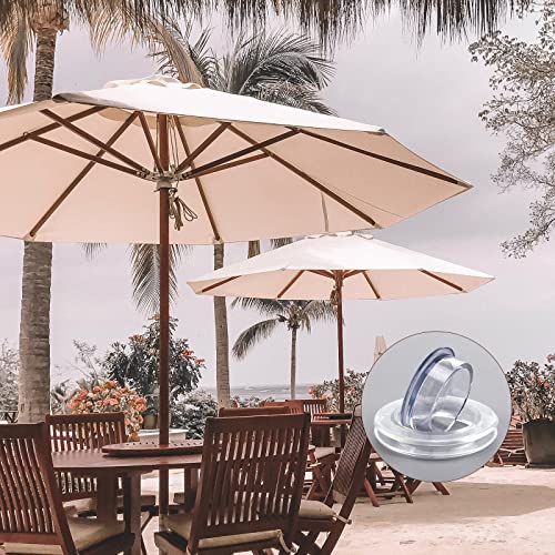SAVITA 4 Sets 2 Inch Patio Table Umbrella Hole Ring and Cap, Standard Size Silicone Umbrella Hole Plug and Cap for Glass Patio Garden Beach Table