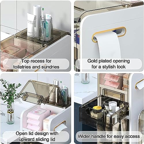 Slim Toilet Paper Storage Cabinet Skinny Bathroom Storage Cabinet Small Bathroom Storage Cabinet Toilet Paper Stand For Small Space 4-Tier Slim T