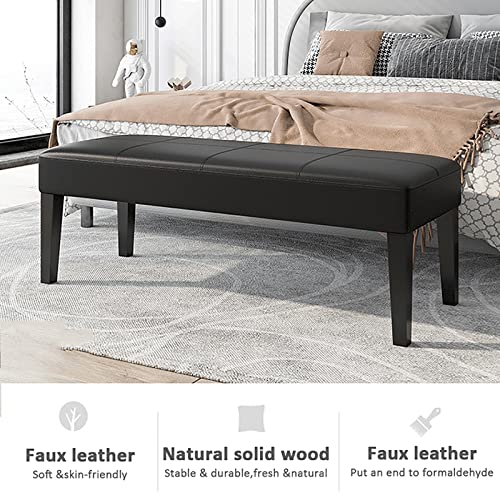 shoe storage bench ottoman Storage Benches Modern Pu Leather Bed Bench,Upholstered Entryway Shoe Bench,Rectangule Footrest Stool With Wood Legs,L