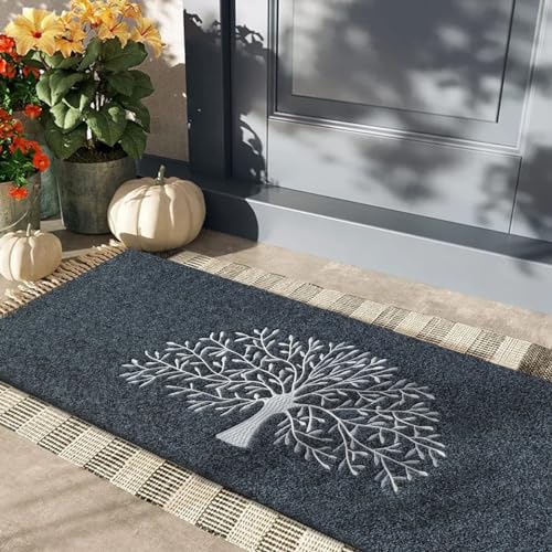 AOAOPQ Welcome Doormat Non Slip Door Mats Indoor Entryway Rugs Front Door Mat Front Indoor 40 x 60 cm Red Door Mat for New Home Housewarming Cele