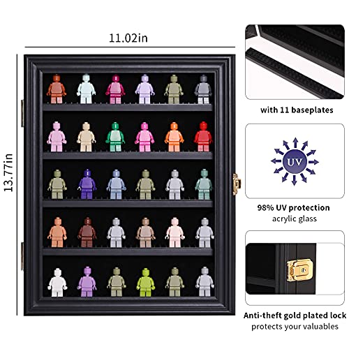 VERANI Minifigures Miniature Display Case Collectibles Display Box Wall Mount Figure Display Curio Cabinet with UV Protected Anti Fade 92% Clear