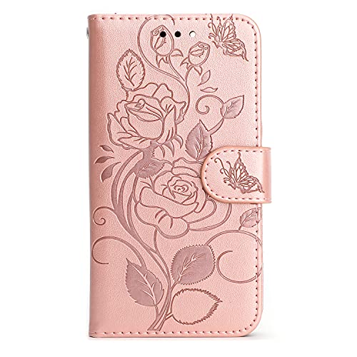 Thoankj iPhone SE 2022 2020 Case Shockproof, iPhone7/iPhone 8 Case for Women Roses Card Slots Magnetic Closure Kickstand Leather Flip Wallet Phon
