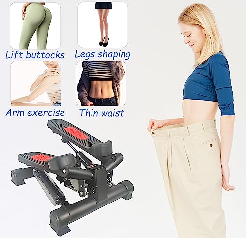Steppers for Exercise,Stair Stepper with LCD Monitor,Resistance Bands,Mini Stepper with 300LBS Loading Capacity,Portable Stair Stepper Exercise E
