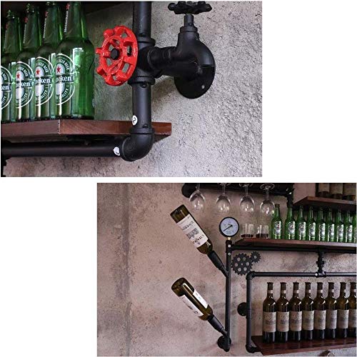 NEOCHY Wine Rack Retro Modern Wall-Mounted Goblet Holder Hanging Bottle Display Floating Living Room Bar Decoration