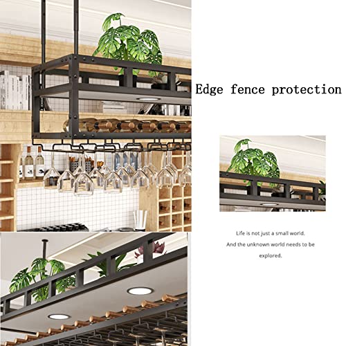 SUCHETA Wine Rack Ceiling Wine Rack Suspension Wine Glass Holder Wine Bottle Holder Overhead Garage Storage Hanging Plant Shelf Wall Mount Shelf