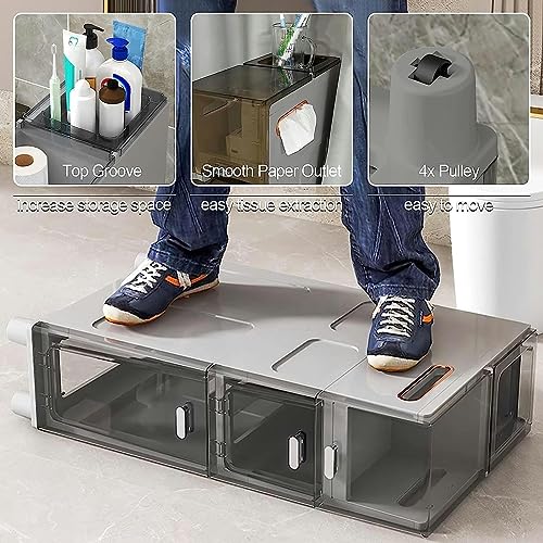 OPSREY 2/3/4-Tiers Bathroom Floor Storage Cabinet, Small Bathroom Storage for Tiny Spaces,Little Shelf for Bedroom,Narrow Toilet Paper Cabinet fo