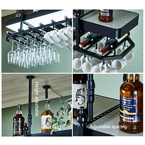 Stylish Simplicity Down Wine Rack Multifunctional Wine Rack Glass Wine Glass Holder Vintage Wrought Iron Wine Rack - Restaurant Kitchen Bar Decor