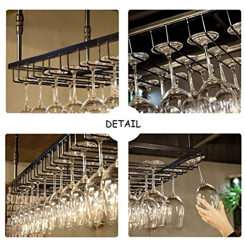 Stylish Simplicity Wine Rack Ceiling Wine Rack - Adjustable Height Wall-Mounted Wine Bottle Holder Metal Iron Wine Holder, Vintage Bar Decoration