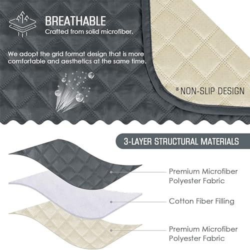 INEARZ Recliner Sofa Covers, Recliner Sofa Covers 3 Seater Waterproof Protector, Recliner Chair Cover For Armchairs With Side Pocket(3 Seater)