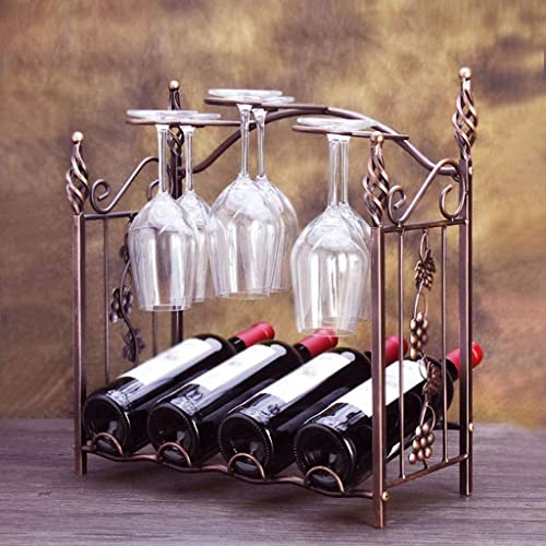 NEOCHY Home Living Room Wine Rack, Wine Goblet Upside Down Glass Holder European Retro Bottle Holder