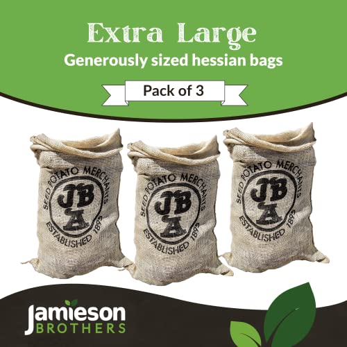 Hessian Sack for Storing Potatoes & Vegetable Storage Bags – 3 Pack – Holds up to 25kg – 84cm x 50cm – Store Fruit & Root Crops – Great for Farme