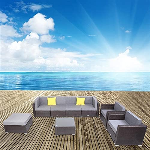 MIAOZI PE Wicker Rattan Corner Sofa Set Patio Furniture Set in Stock for The Outdoors and Patio