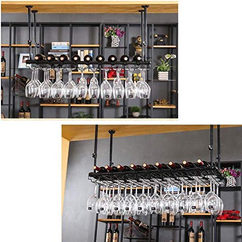 NEOCHY Wine Rack Floating Rack Ceiling Bar Glass Rack Hanging Goblet Retro Rack Storage Wall Hanging Decoration