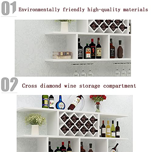 SUCHETA Wooden Wine Racks Wine Cabinet, Wall-Mounted Simple And Modern Dining Room Rack, Decorative Wine Rack, Living Room Home Solid Wood Creati