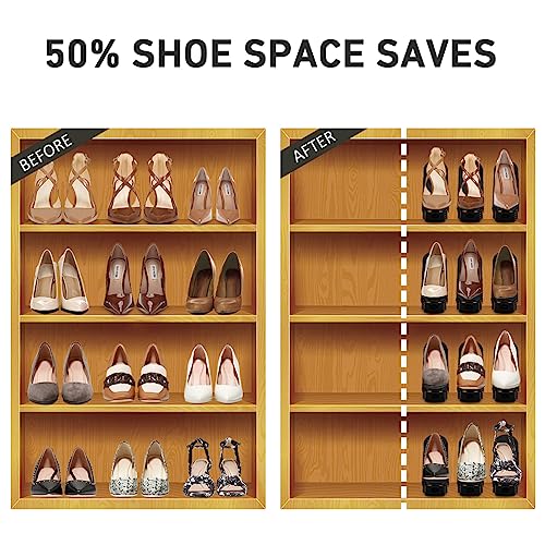 New Shoe Slots Organizer 12 Pack - Upgrade Shoe Stackers for a Pair Of Shoes, Shoe Storage Shoe Space Savers 50%, 5 Levels Adjustable Space Savin