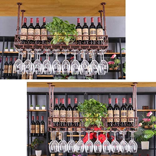 SUCHETA Hanging Wine Rack with Glass Holder and Shelf, Wine Lovers Bar Furniture& Metal Wine Racks Wall Shelf For Bar/Wine Bottle Holder Wall Han