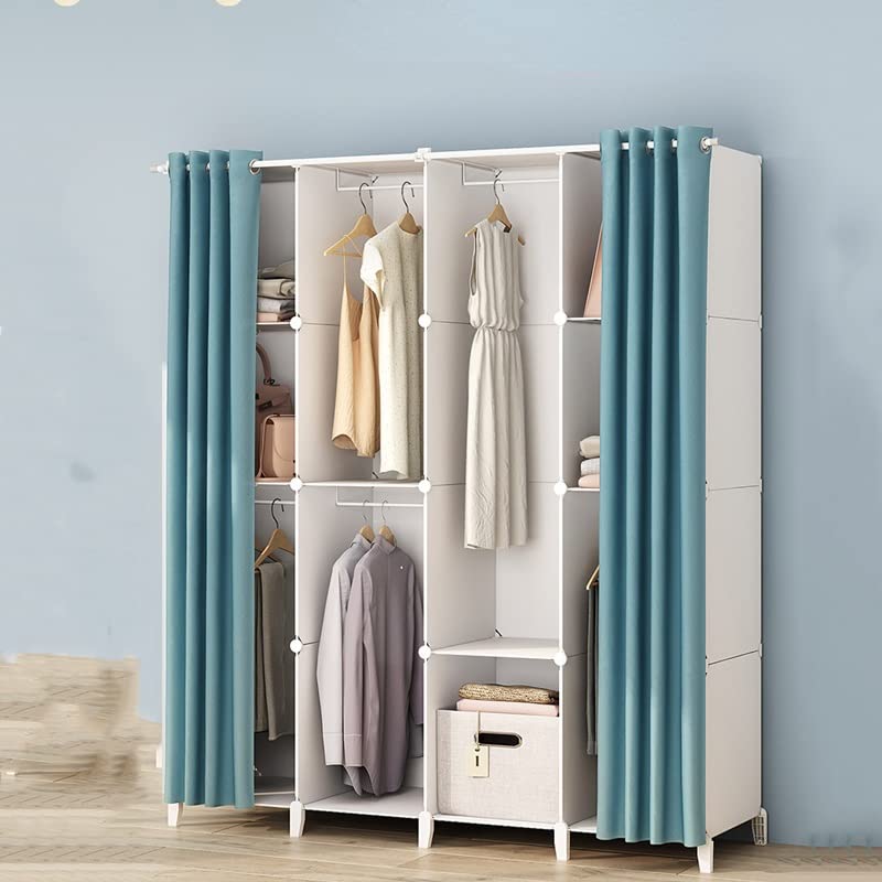 LUKEO Non Woven Wardrobes Bedroom Closets Storage Cabinet Wardrobes Armoire Wardrobe Furniture (Color : D, Size : 124x47x139cm)