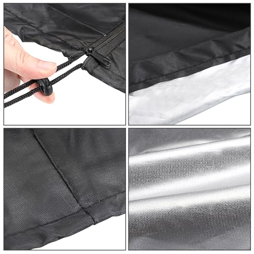 OwnMy Waterproof Treadmill Cover Outdoor Treadmill Dust Cover - Dustproof Running Machine Cover with Drawstring Zipper, Black Large Treadmill Pro