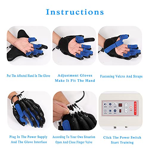WANGZI Robot Glove Hand Training Rehabilitation Long-Term Relief Finger Cramps with Single Finger Training and Mirror Mode,Left-M