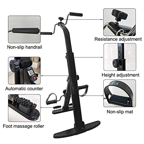 LUNEZY Elderly Folding Pedal Exerciser Under Desk Fitness Rehab Equipment Seniors Folding Mini Stationary Bike Peddler Upper And Lower Limbs Reha