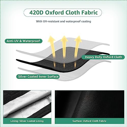 Garden Bench Cover 3 Seater Outdoor Waterproof Long Chair Cover 420D Oxford Fabric Patio Furniture Cover with Drawstring Cord and Storage Bag Bla