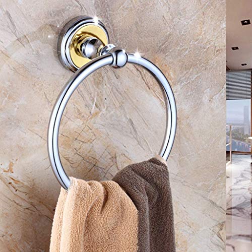 KNOXC Towel Racks,Round Copper Towel Hanging from Silver Bathroom Towel Hanging Circle Towel Rack