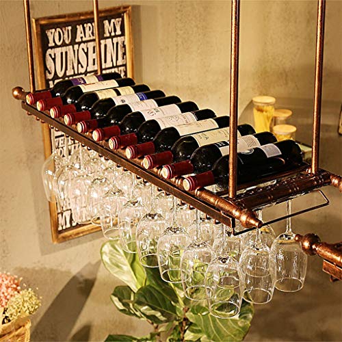 PIBM Solid Wood Wine Rack Wall Hanging Wine Cabinet Display Rack Upside down Hanging Goblet Rack Home Hanging Red Fashion Creative Wine Glass Rac
