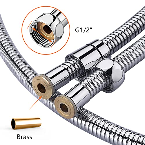 Ibergrif M20109-17 Shower Hose 1.7M, Replacement Shower Hose, Universal Shower Hose, Flexible Anti Twist Shower Hose for Bath Taps, Stainless Ste