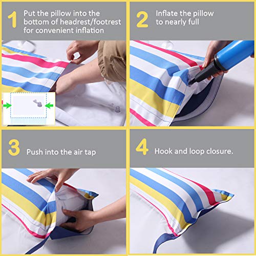 FindUWill Fabric Pool Hammock Floats, XL, 2Pack Inflatable Water Hammocks Floaties 4-in-1 (Saddle, Lounge Chair, Hammock, Drifter), Pool Float Lo