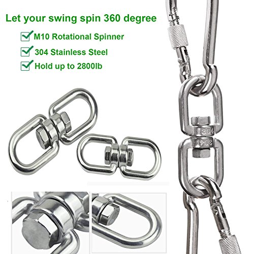 Hammock Straps Tree Swing Hanging Rope Accessories Kit 300cm Long with Safety Lock Carabiner Swivel Hook Holds Up to 1500lbs