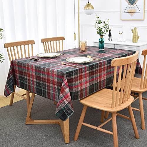 LOHASCASA Christmas Tablecloth Vinyl Oilcloth Tablecloth Small Rectangle Peva Vynle Wipeable PVC Waterproof Plastic Spill Proof Tablecloths Weigh